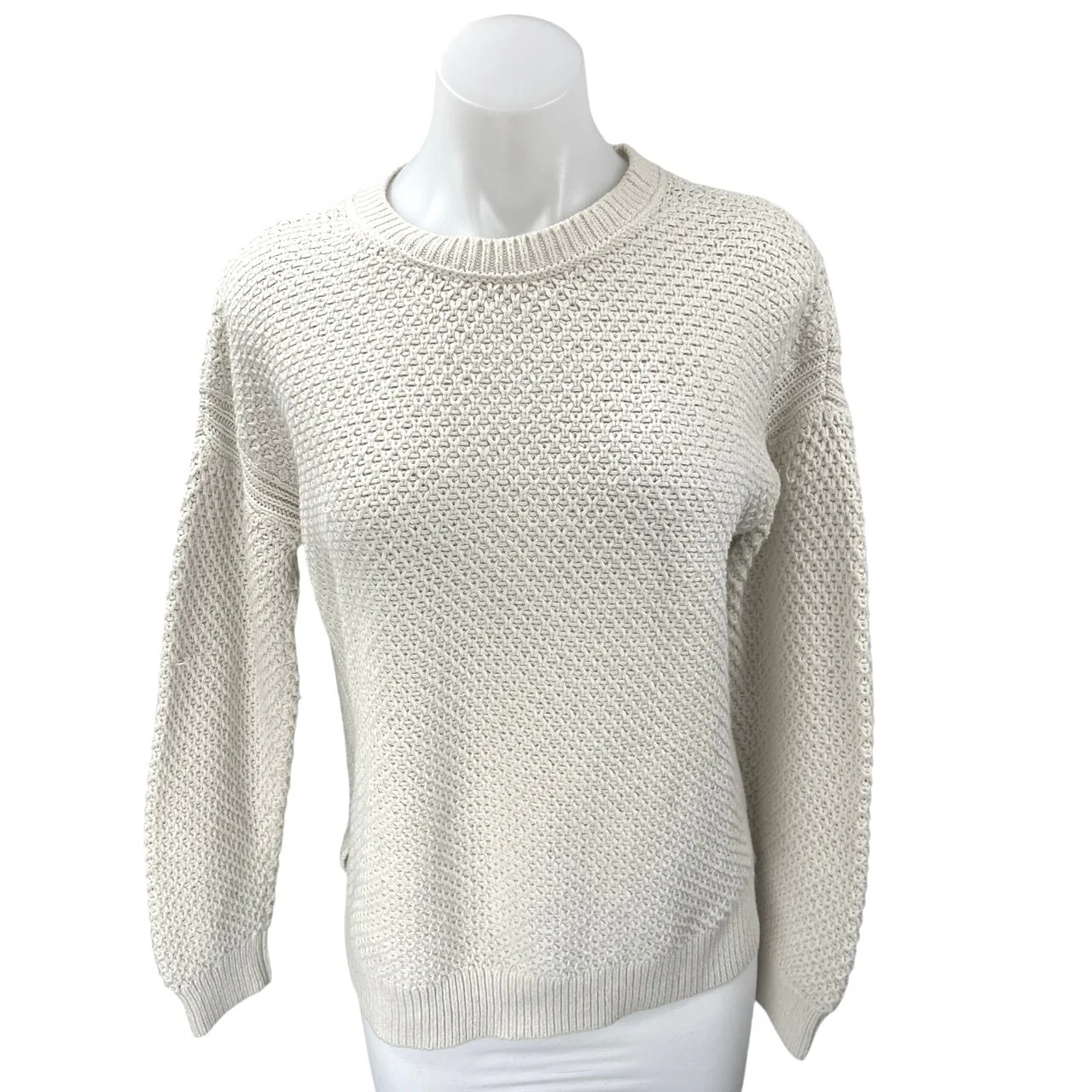 Abercrombie & Fitch Women's Cream Knit Long Sleeve Mock Neck Sweater Top Size S