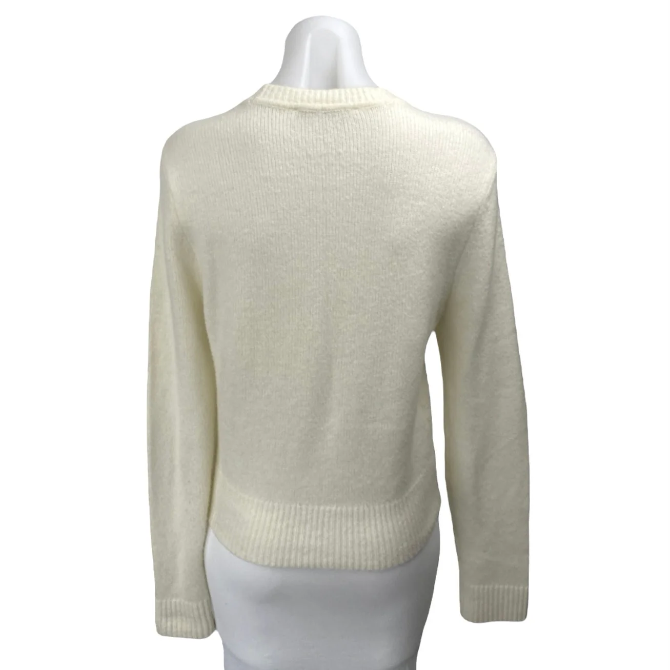 Abercrombie & Fitch Women's Cream White Wool Knit Long Sleeve Sweater Top Size M - Image 2