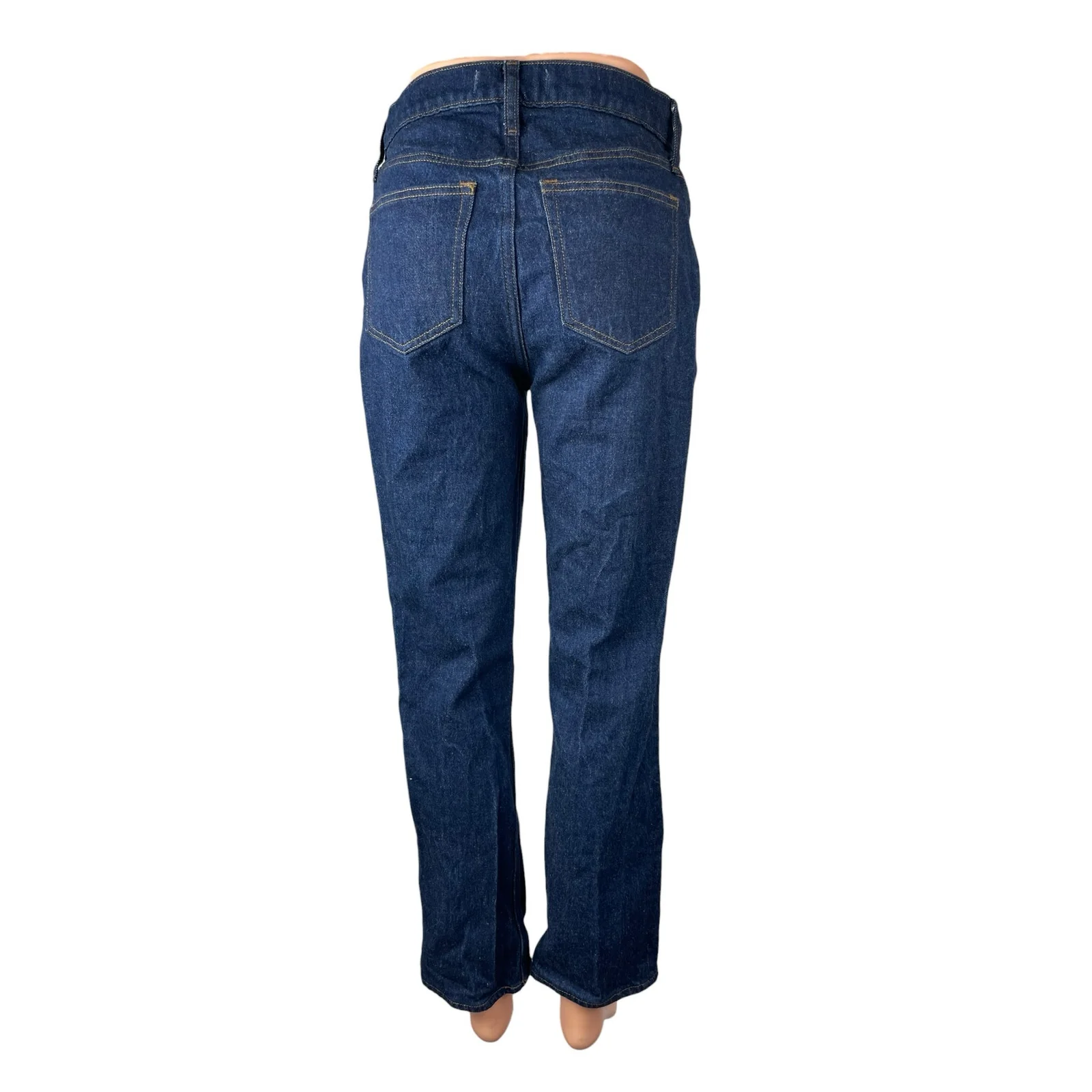 Abercrombie & Fitch Womens Dark Blue Wash Mid Rise Straight Denim Jeans Pants 25 - Image 4