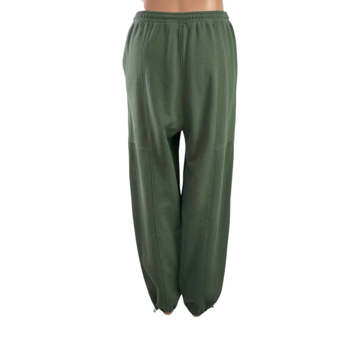 Abercrombie & Fitch Women's Green High Waisted Tapered Leg Cargo Sweatpants Sz S - Image 3