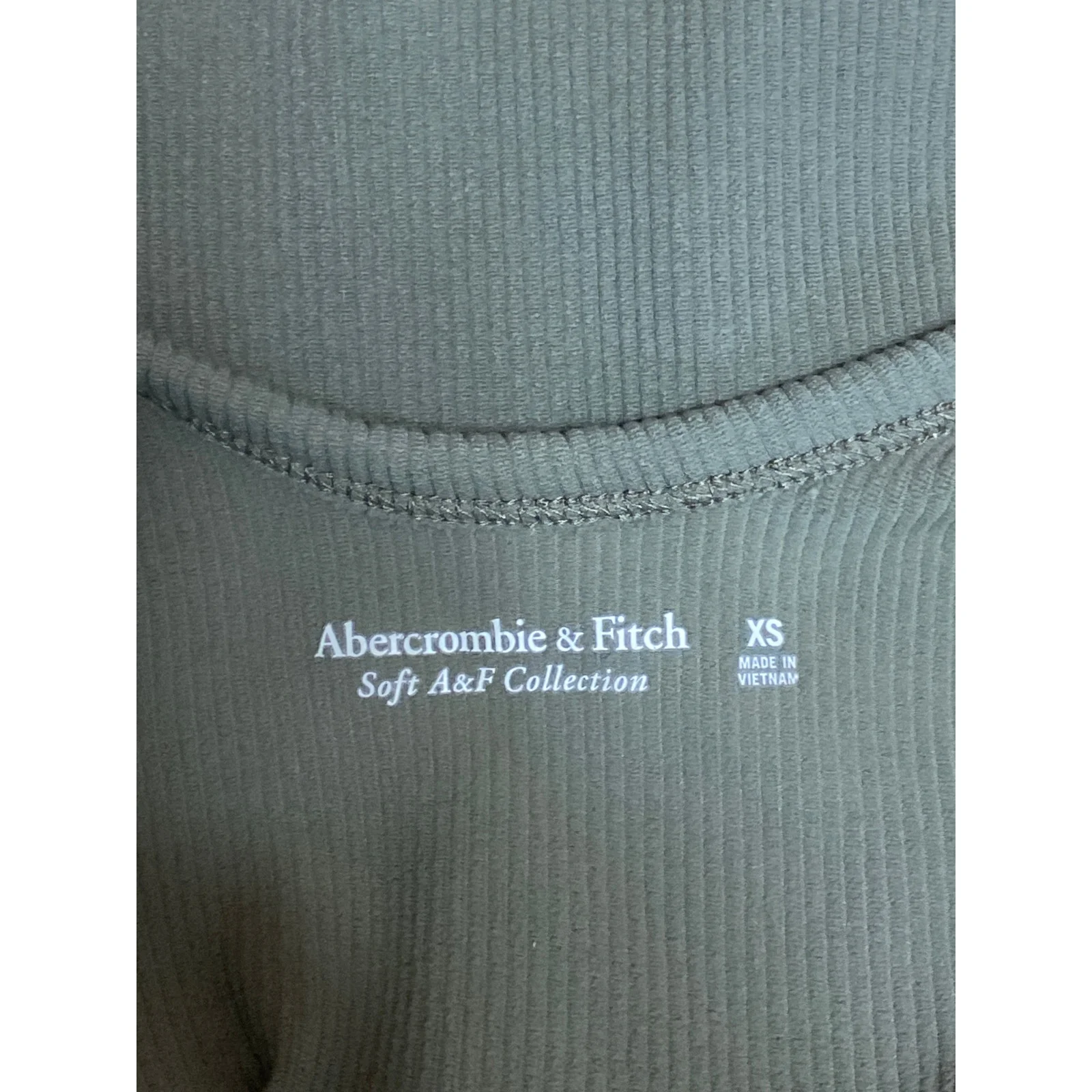Abercrombie & Fitch Womens Green Rib Knit Sleeveless V-neck Bodysuit Tank Top XS - Image 3