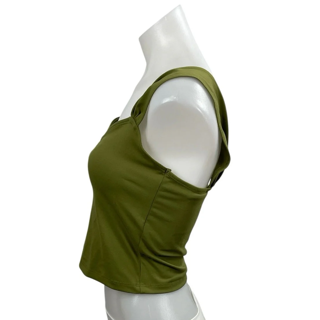 Abercrombie & Fitch Women's Green Sweetheart Neck Sleeveless Crop Tank Top Sz M - Image 2