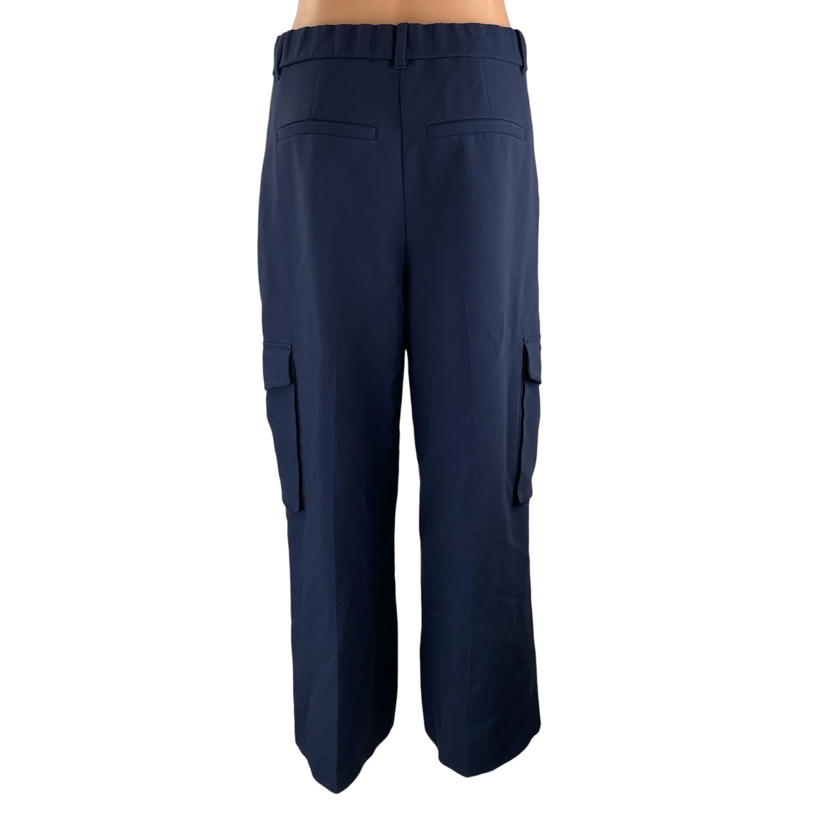 Abercrombie & Fitch Women's Navy Blue High Rise Cargo Wide Leg Trousers Pants 29 - Image 4