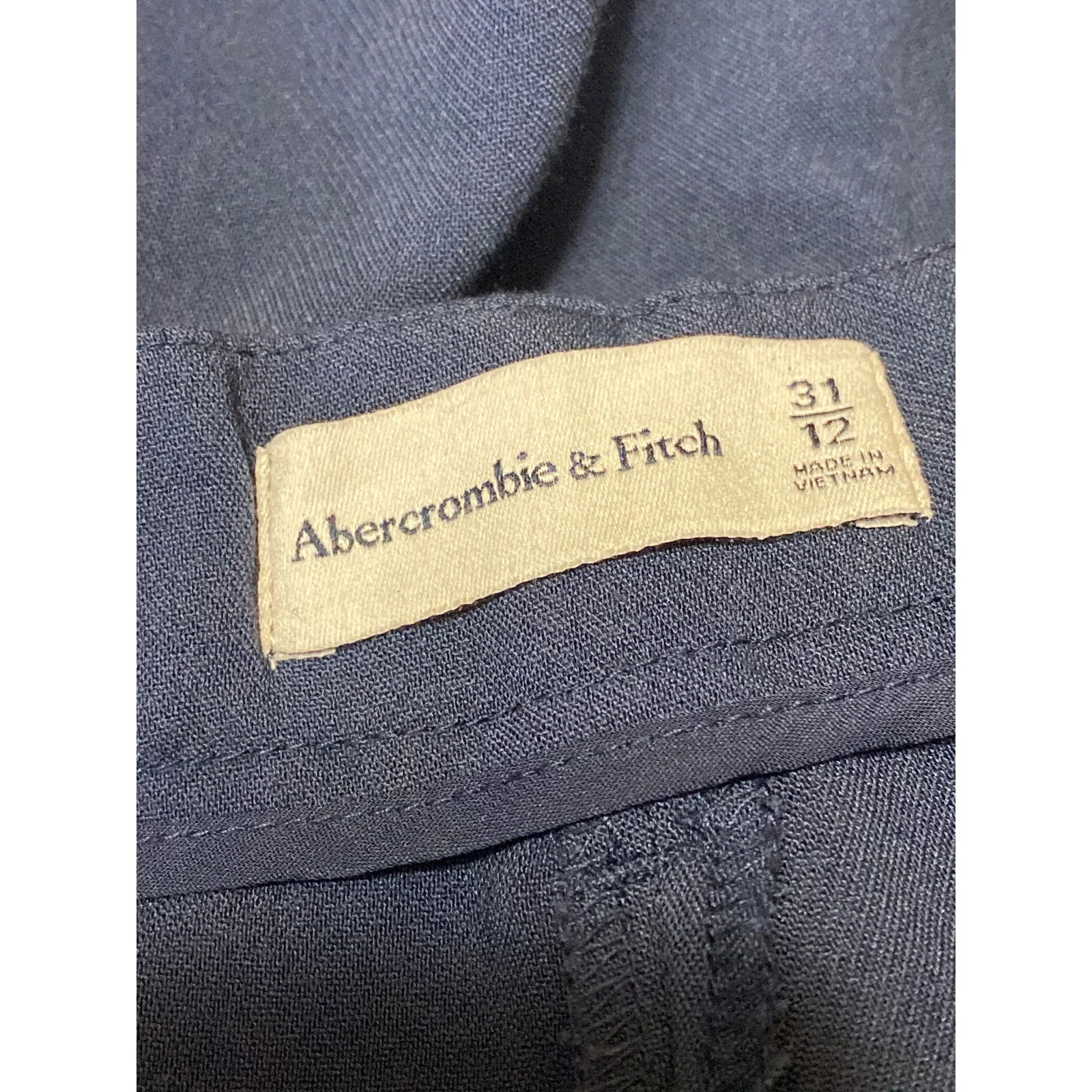 Abercrombie & Fitch Women's Navy Blue High Rise Straight Trousers Pants Size 31 - Image 4