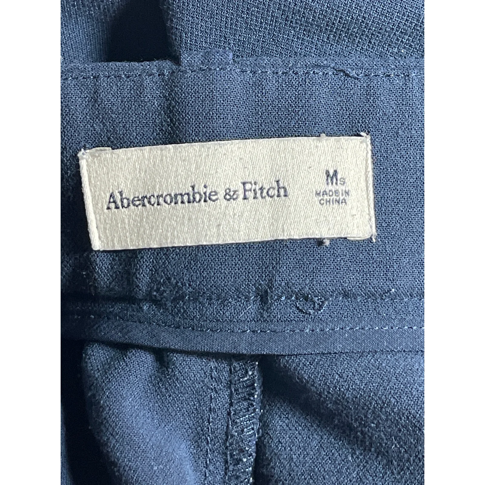 Abercrombie & Fitch Women's Navy Blue Wide Leg High Rise Trousers Pants Size M - Image 5