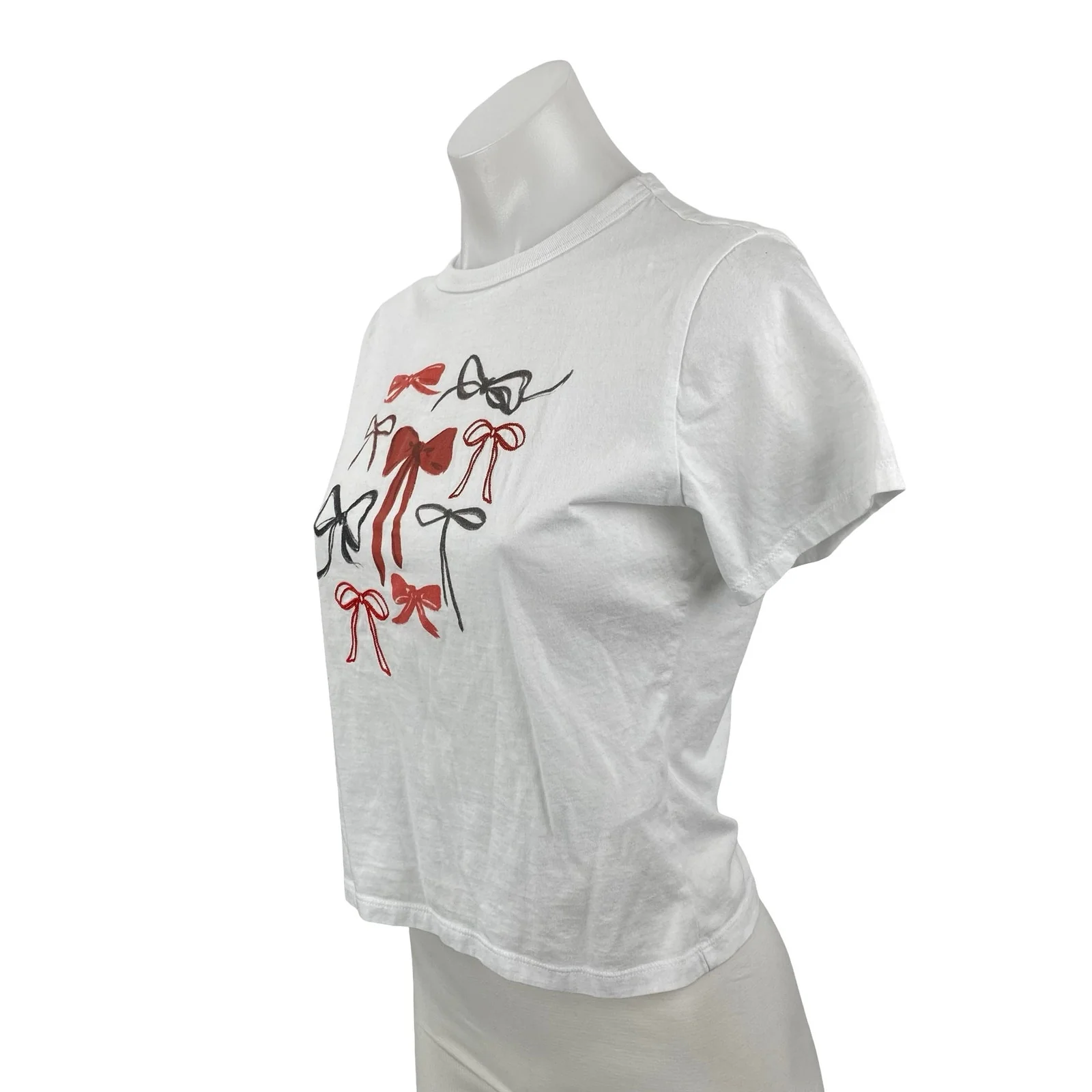 Abercrombie & Fitch Women's Skimming Bows Graphic Crop Baby Tee T-Shirt Top XS - Image 3
