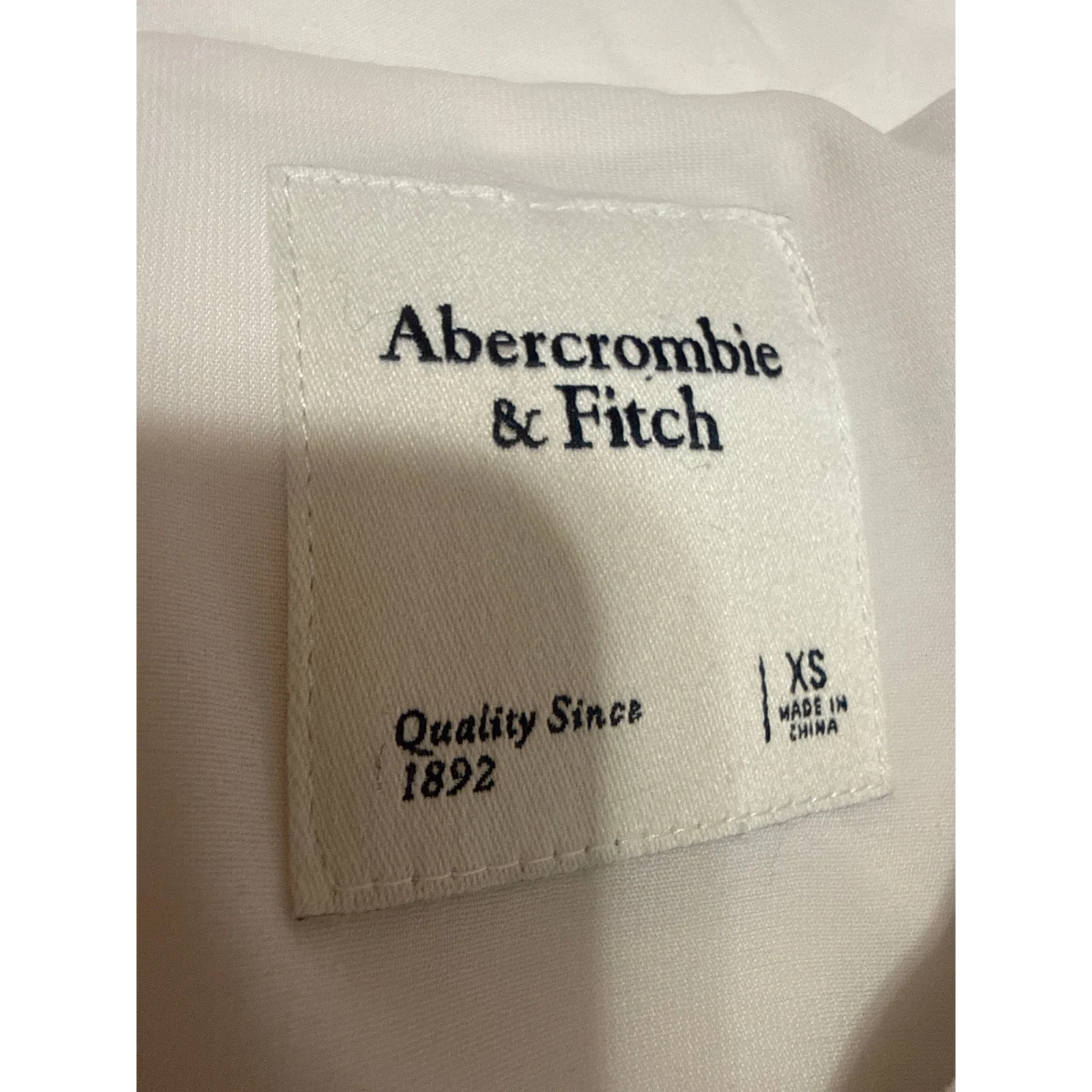 Abercrombie & Fitch Women's White Long Sleeve Tie Faux Wrap Shirt Crop Top XS - Image 4