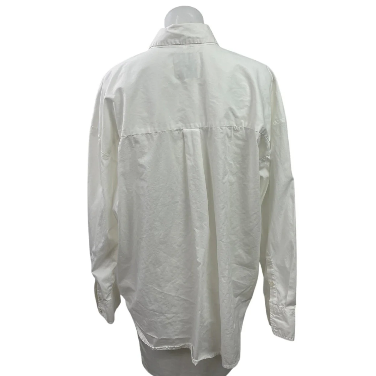 Abercrombie & Fitch Women's White Oversized Long Sleeve Button Down Shirt Size L - Image 3