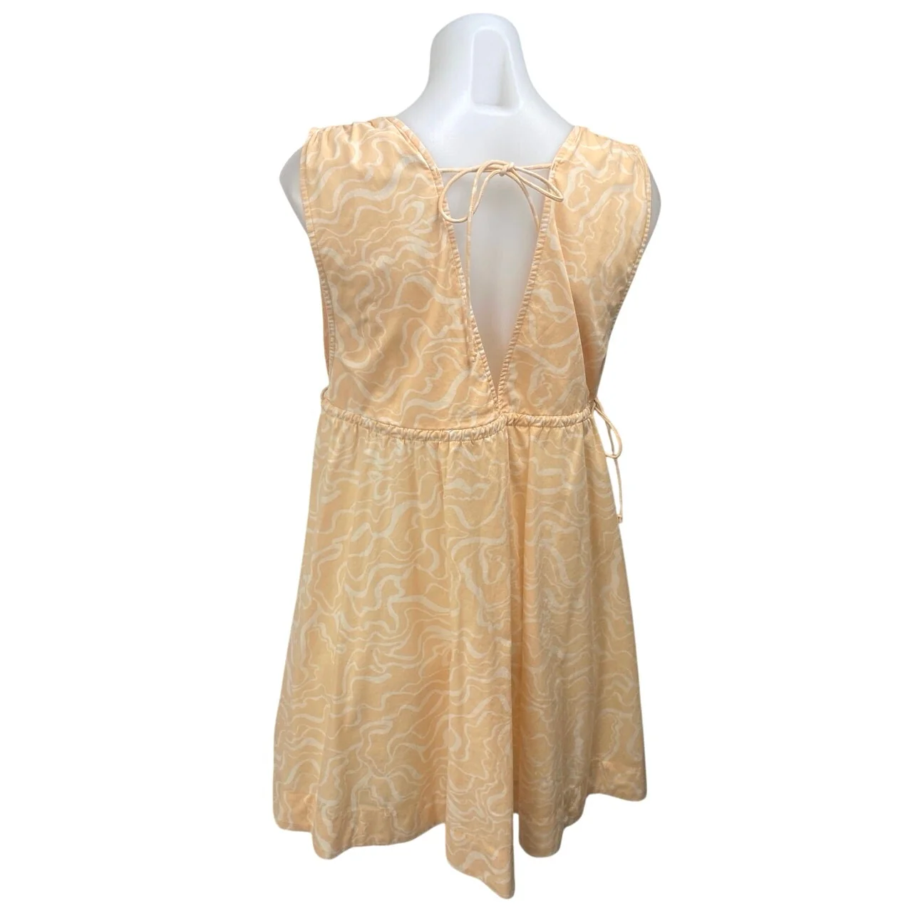 Abercrombie & Fitch Yellow Wave Print Sleeveless V Neck A Line Mini Dress Size S - Image 2