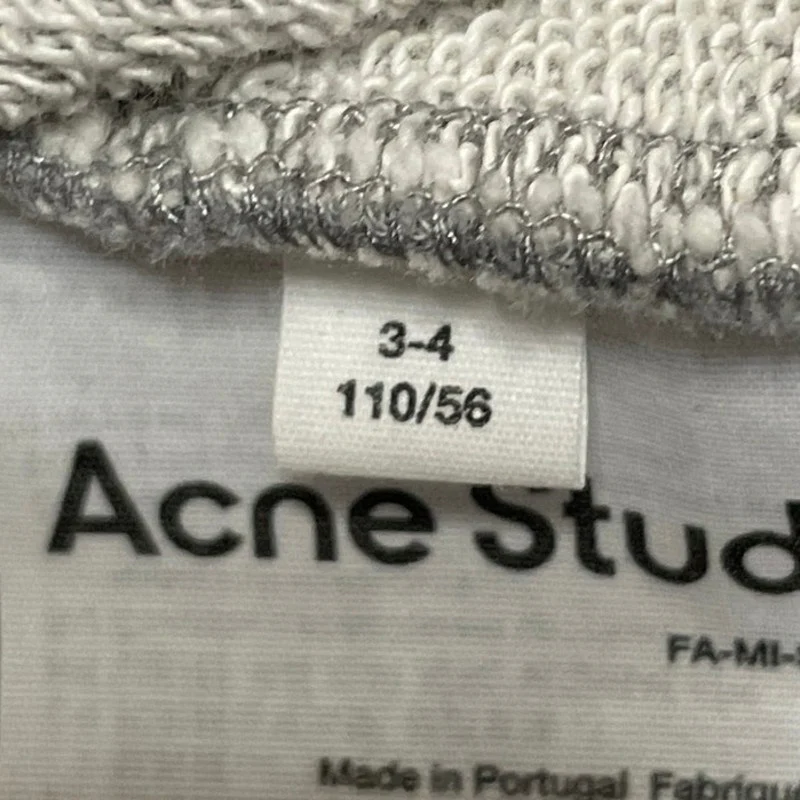 Acne Studios Kids Gray Fleece Long Sleeve Crew Neck Sweater Sweatshirt Top 3-4 - Image 5