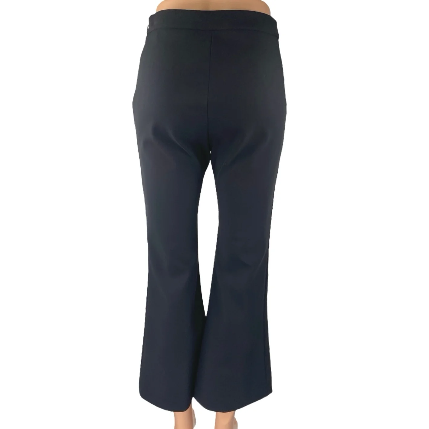 Adam Lippes Women's Black High Waist Flared Bootcut Trousers Dress Pants Size S - Image 3