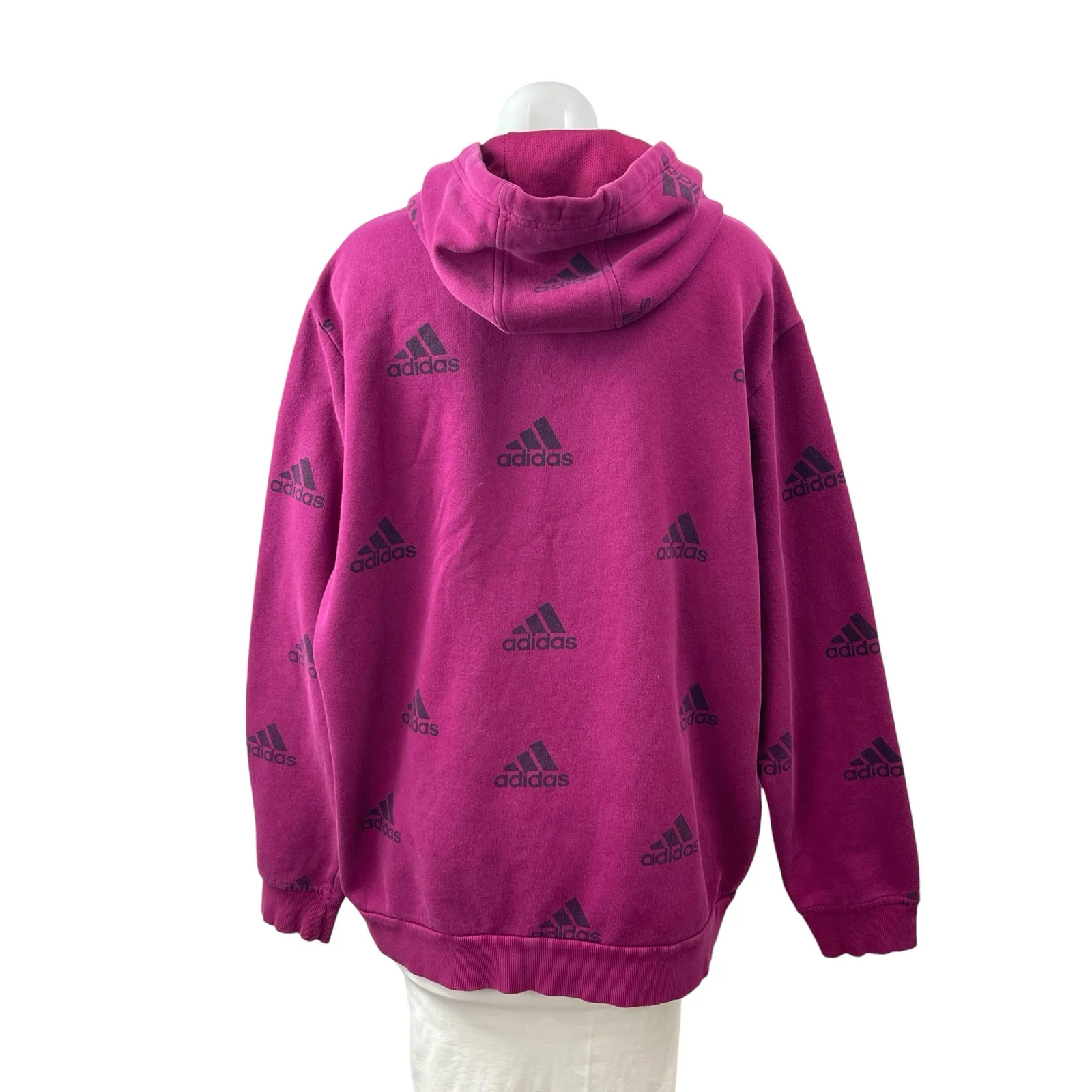 Adidas Badge of Sport Logo Long Sleeve Activewear Hoodie Sweatshirt Top Sz L/XL - Image 4