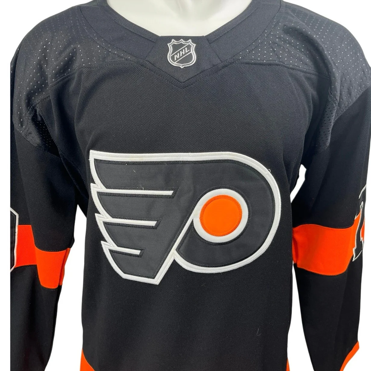 Adidas Carter Hart Philadelphia Flyers Men's Black Long Sleeve Jersey Top Sz XL - Image 3