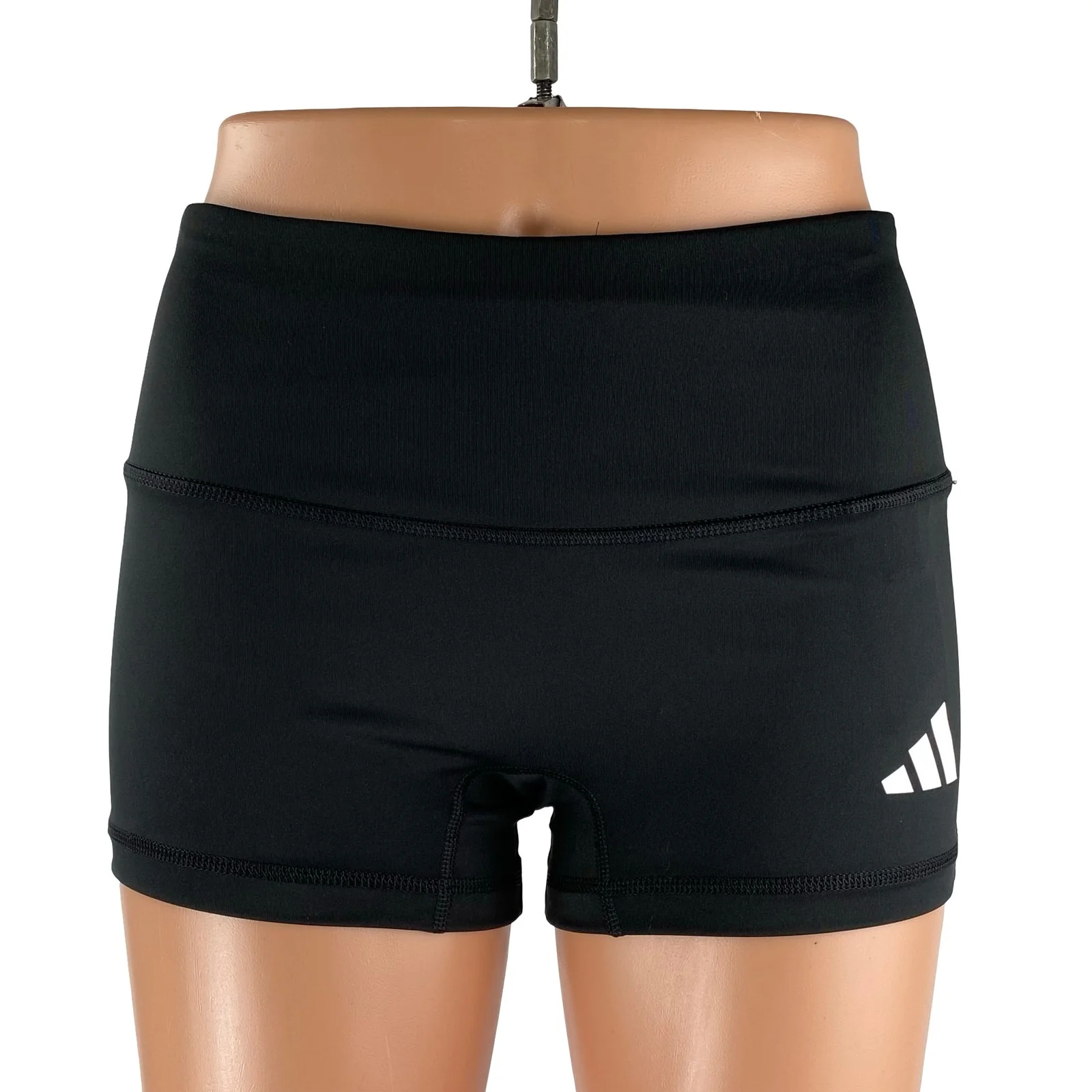 Adidas Climacool Women's Black Mid Rise Running Workout Athletic Biker Shorts S