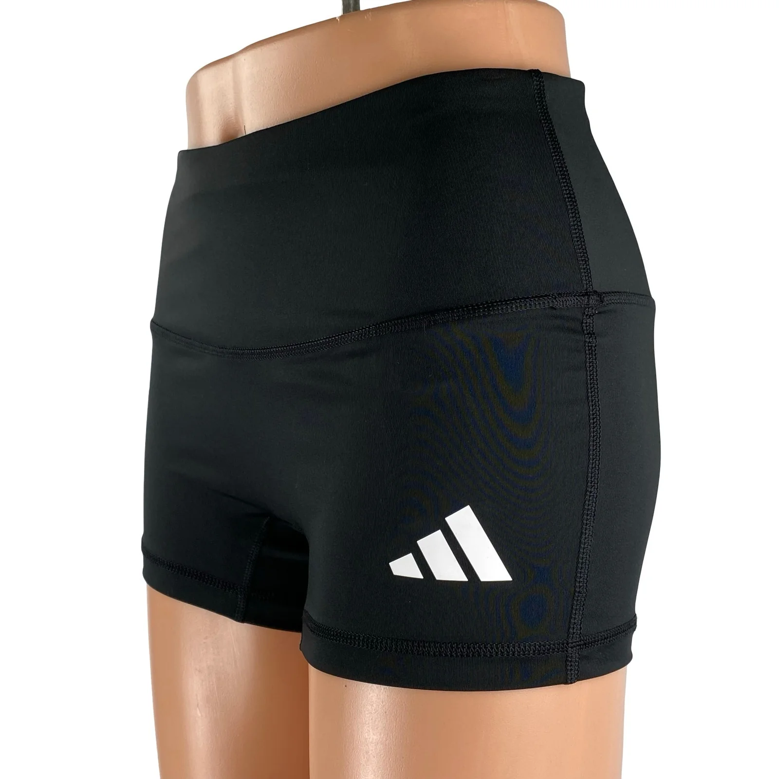 Adidas Climacool Women's Black Mid Rise Running Workout Athletic Biker Shorts S - Image 2