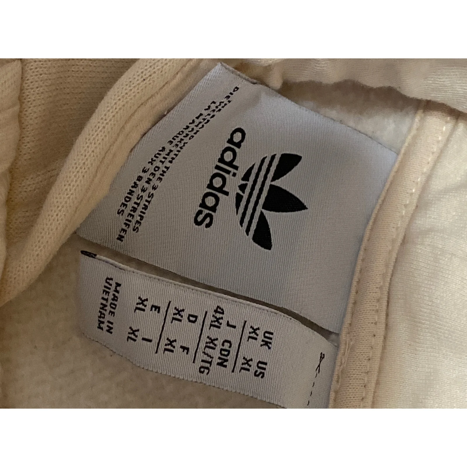 Adidas Cream Logo Long Sleeve Yoga Athletic Activewear Hoodie Sweatshirt Top XL - Image 5