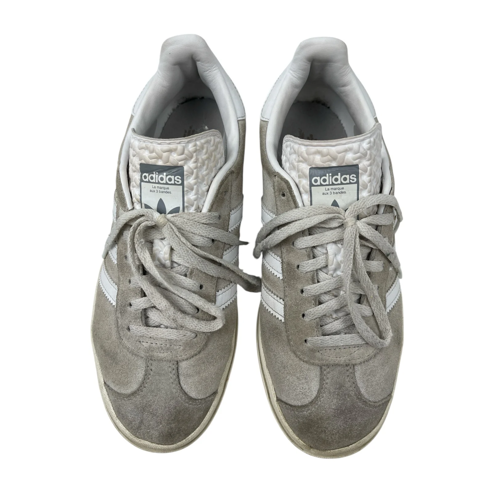 Adidas Gazelle Women's Gray White Suede Lace Up Low Top Sneakers Shoes Size 7.5 - Image 2