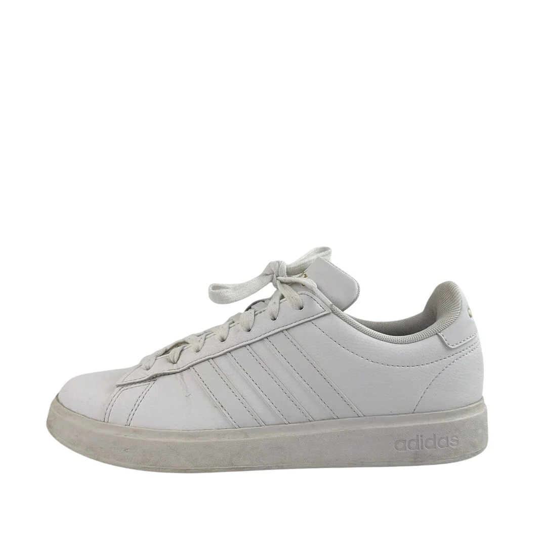 Adidas Grand Court 2.0 Women's White Gold Lace Up Athletic Sneaker Shoes Sz 7.5