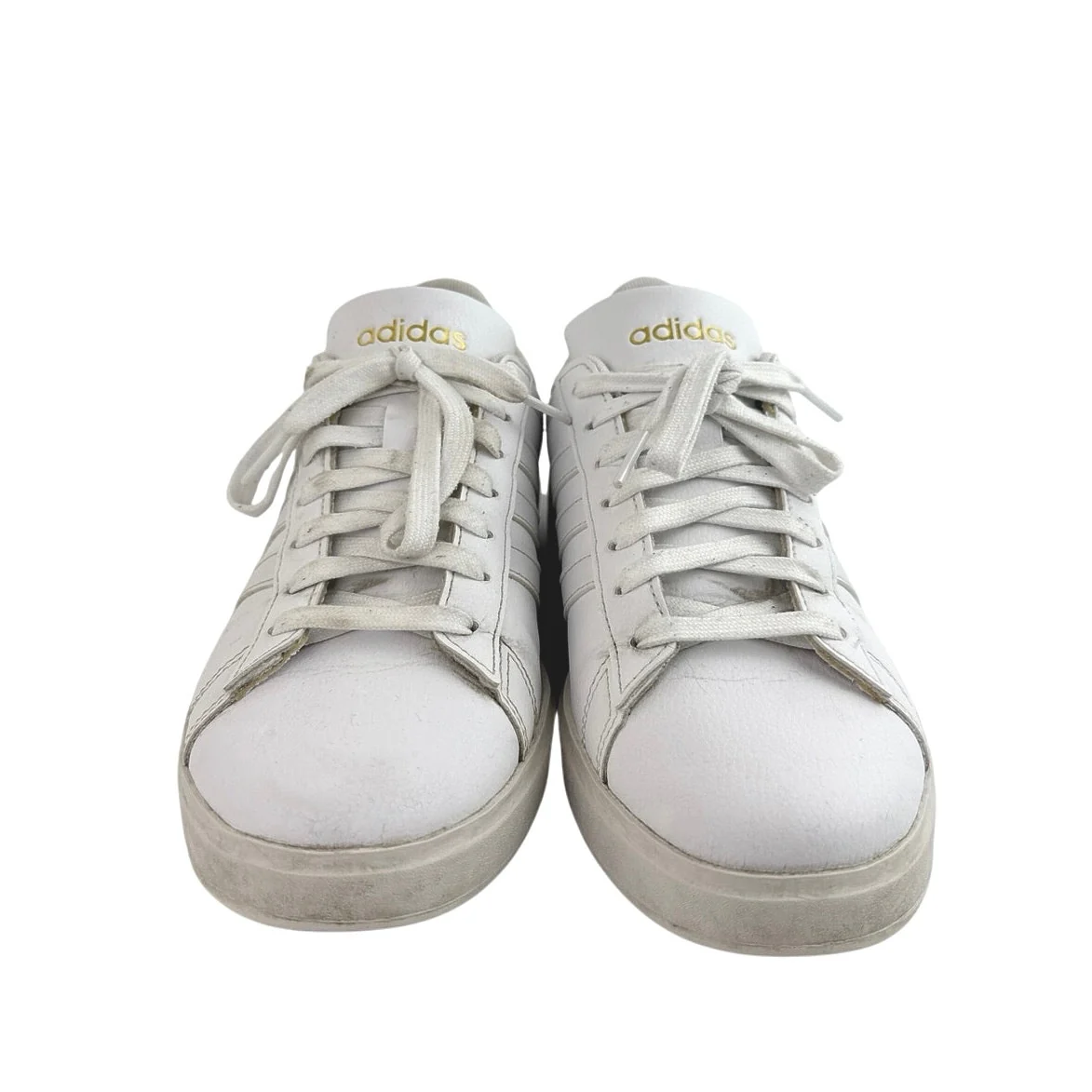 Adidas Grand Court 2.0 Women's White Gold Lace Up Athletic Sneaker Shoes Sz 7.5 - Image 2