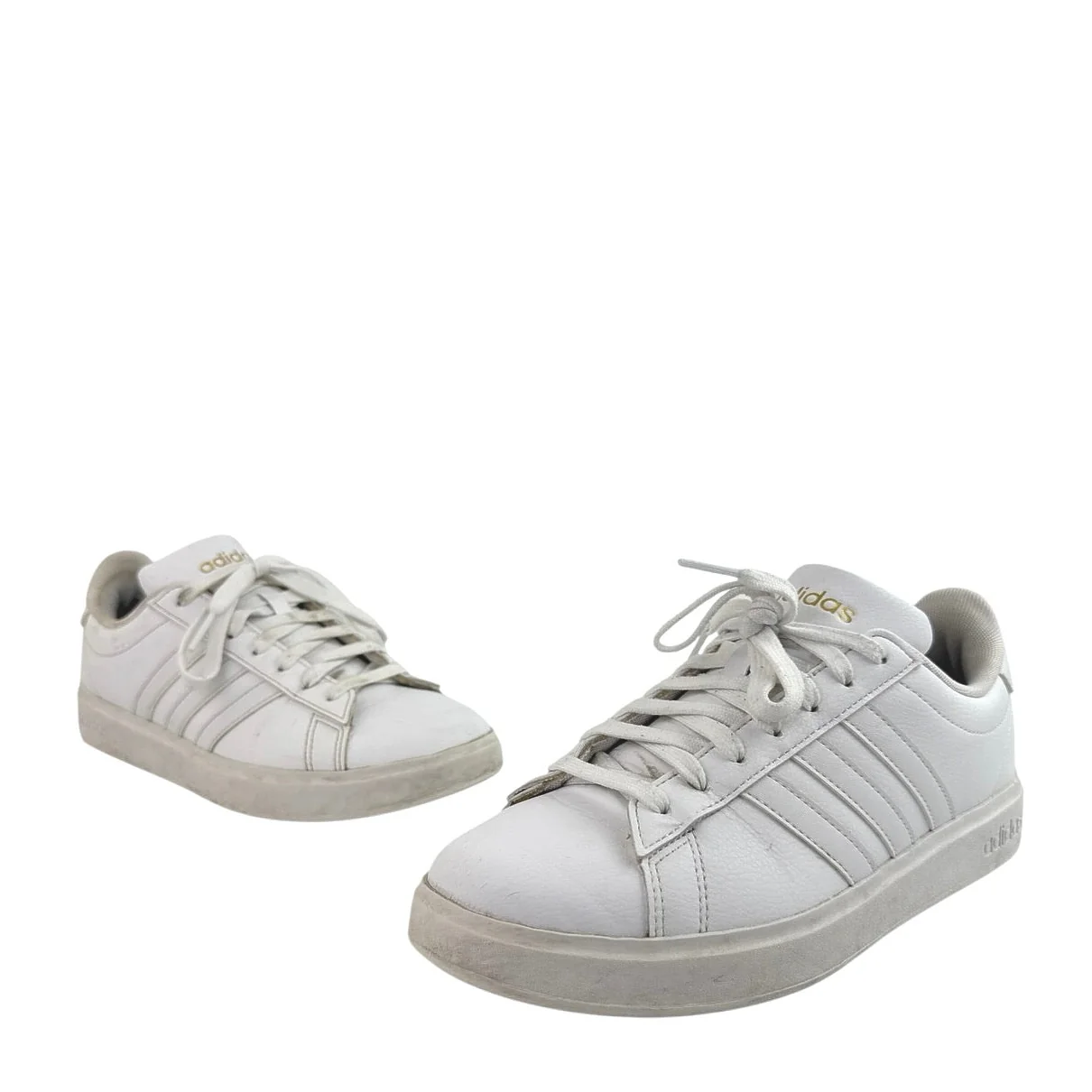 Adidas Grand Court 2.0 Women's White Gold Lace Up Athletic Sneaker Shoes Sz 7.5 - Image 5