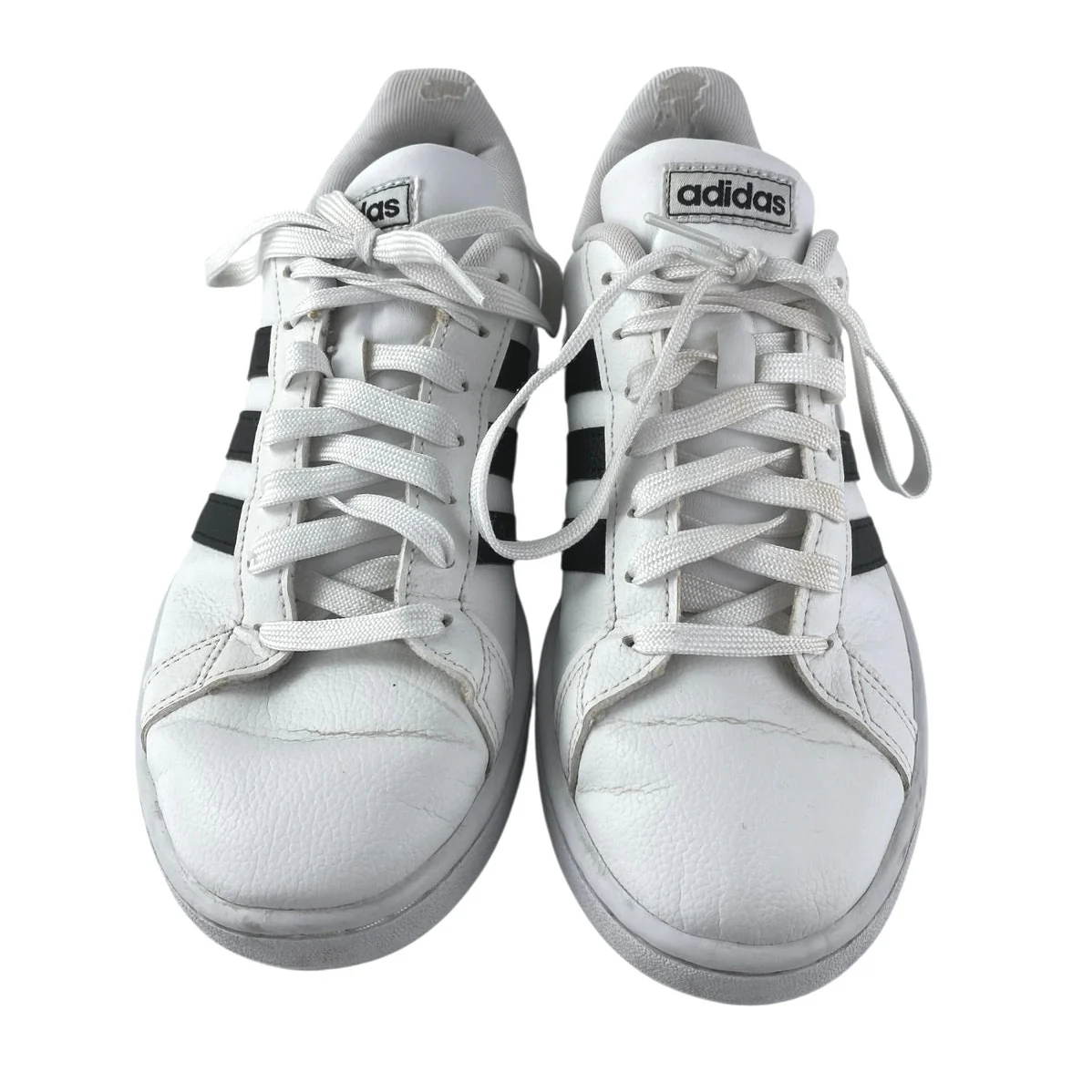 Adidas Grand Court Women's White Leather Lace Up Low Top Sneakers Shoes Size 8.5 - Image 2