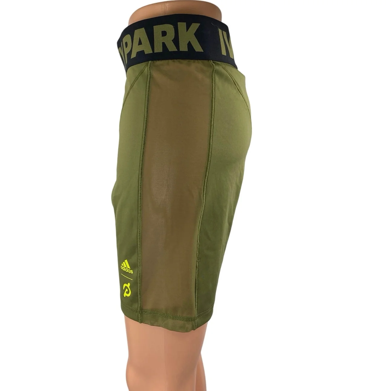 Adidas Ivy Park Peloton Women's Olive Green High Waisted Cycling Biker Shorts L - Image 2