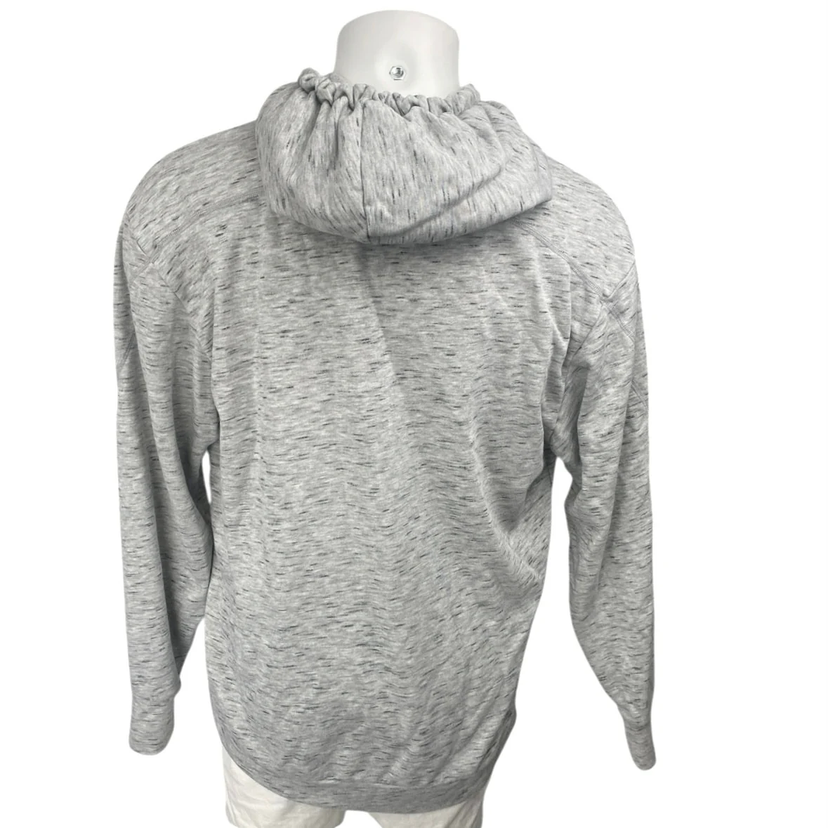 Adidas Men's Gray Heathered Long Sleeve Logo Hooded Hoodie Sweatshirt Top Size L - Image 2