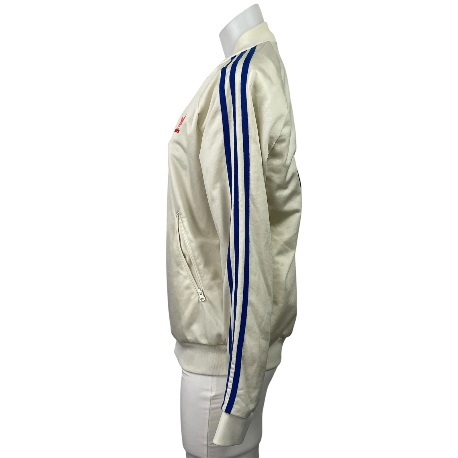Adidas Originals White Embellished Arts SST Butterfly Zip Up Track Jacket Sz M - Image 2
