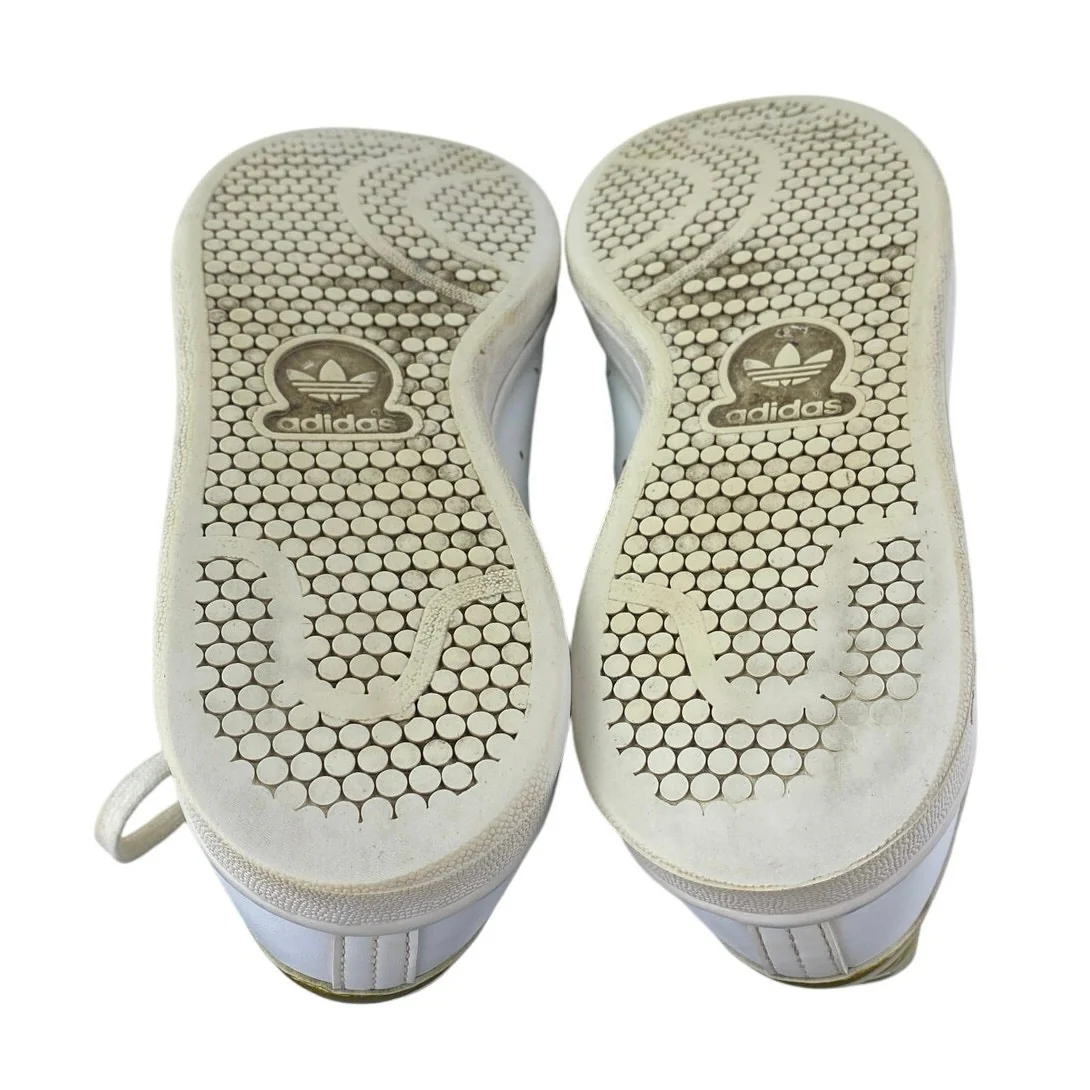 Adidas Stan Smith Women's White Gold Lace Up Tennis Leather Sneakers Shoes Sz 7 - Image 4