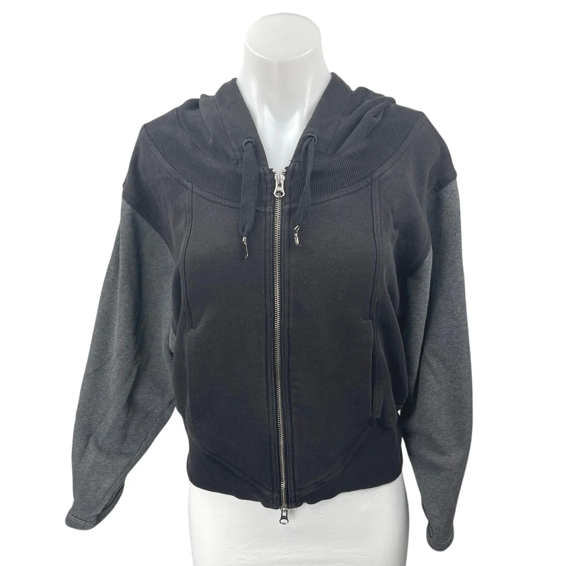Adidas Stella McCartney Black Long Sleeve Zip Up Hoodie Hooded Coat Jacket Top S