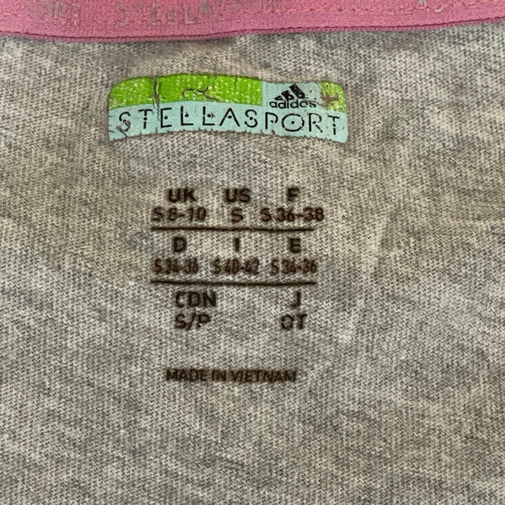 Adidas Stella Sport Gray Floral Short Sleeve Crew Neck T Shirt Tee Top Size S - Image 5