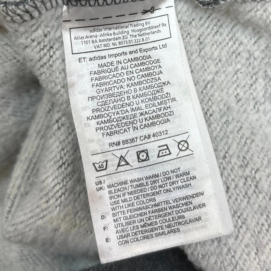 Adidas Womens Core 18 Grey Long Sleeve Pullover Fleece Sweatshirt Sweater Top L - Image 7