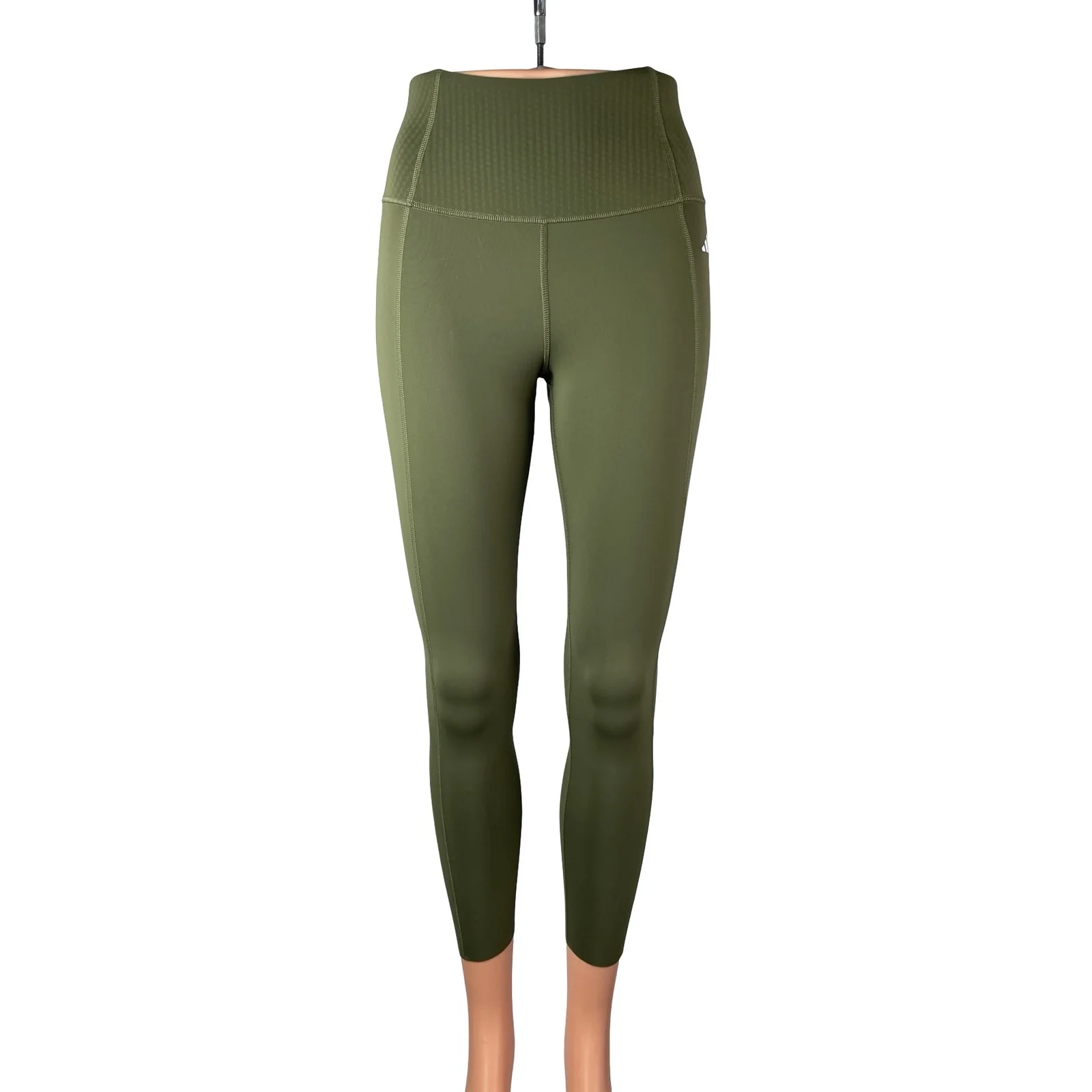 Adidas Women's Green High Rise Tight Fit Yoga Workout Athletic Leggings Pants 0