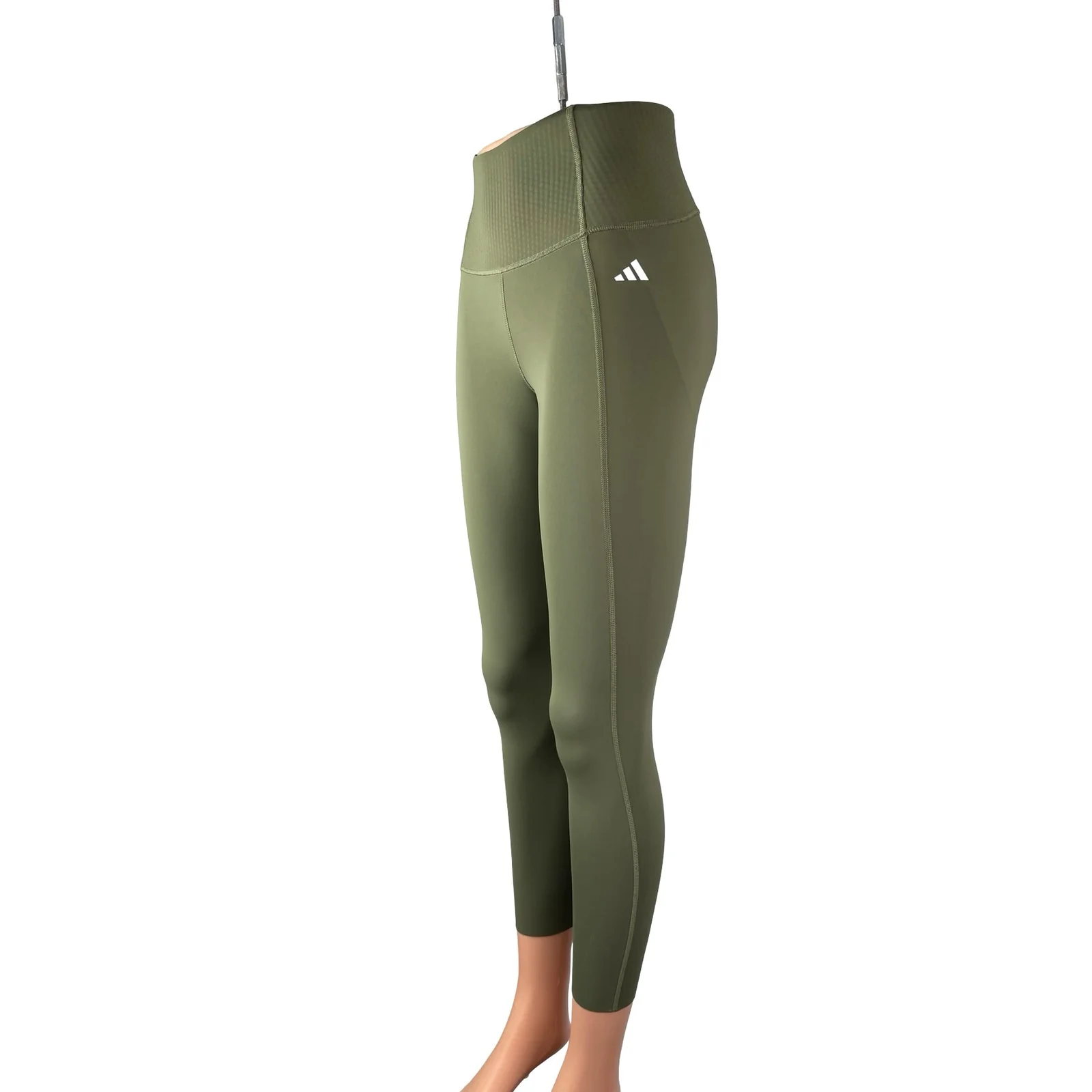 Adidas Women's Green High Rise Tight Fit Yoga Workout Athletic Leggings Pants 0 - Image 2