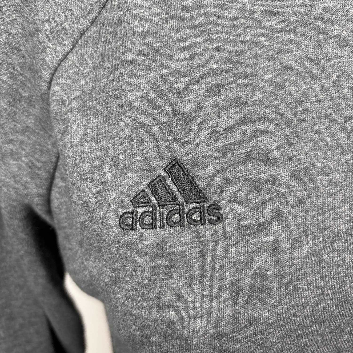 Adidas Womens Heather Gray Logo Crew Neck Long Sleeve Pullover Sweatshirt L - Image 4