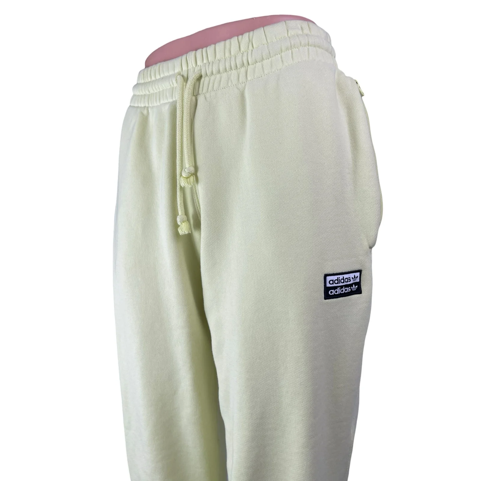 Adidas Women's Yellow Elastic High Waist Athletic Trousers Joggers Sweat Pants S - Image 3