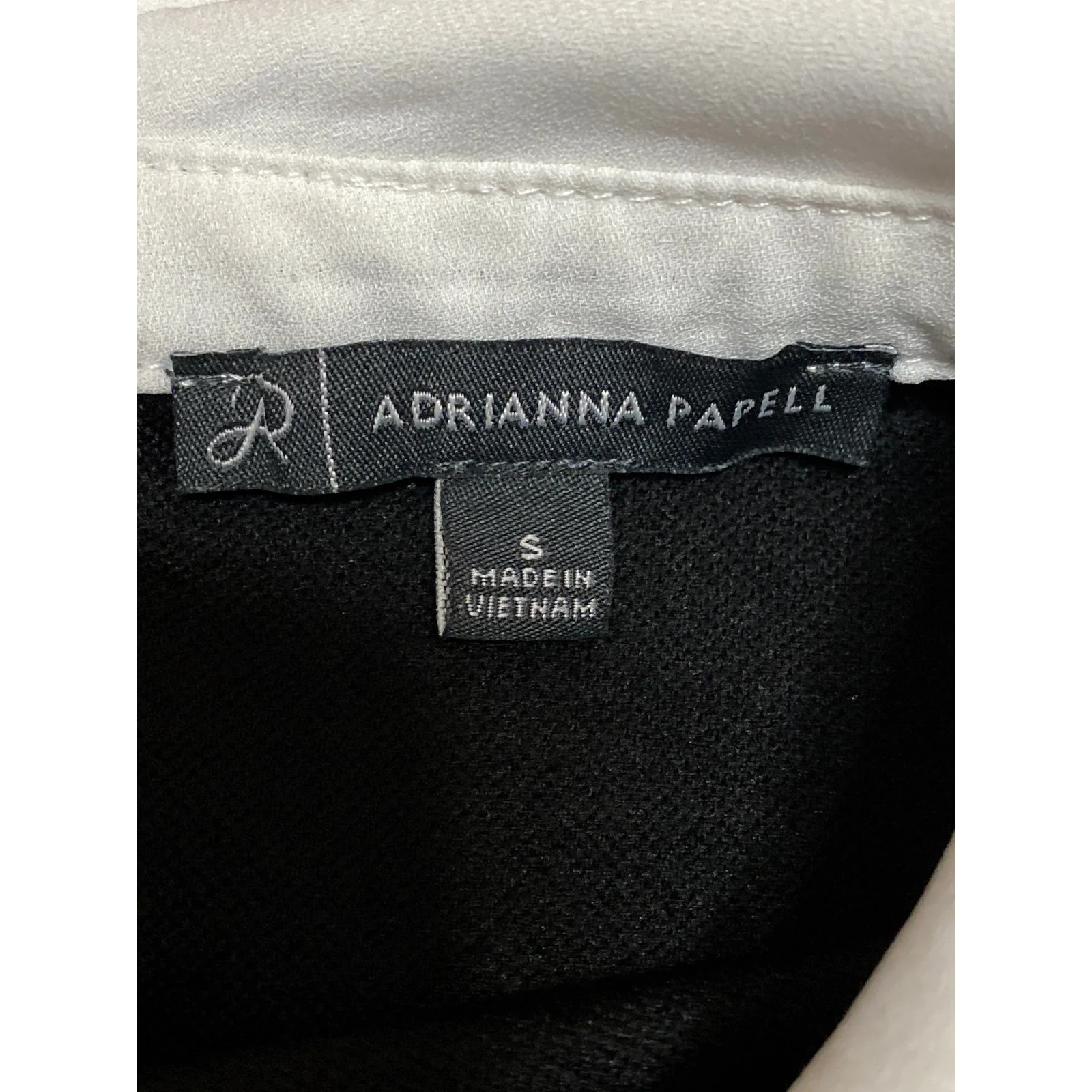 Adrianna Papell Women's Black Collared Layered Long Sleeve Tunic Blouse Top Sz S - Image 3
