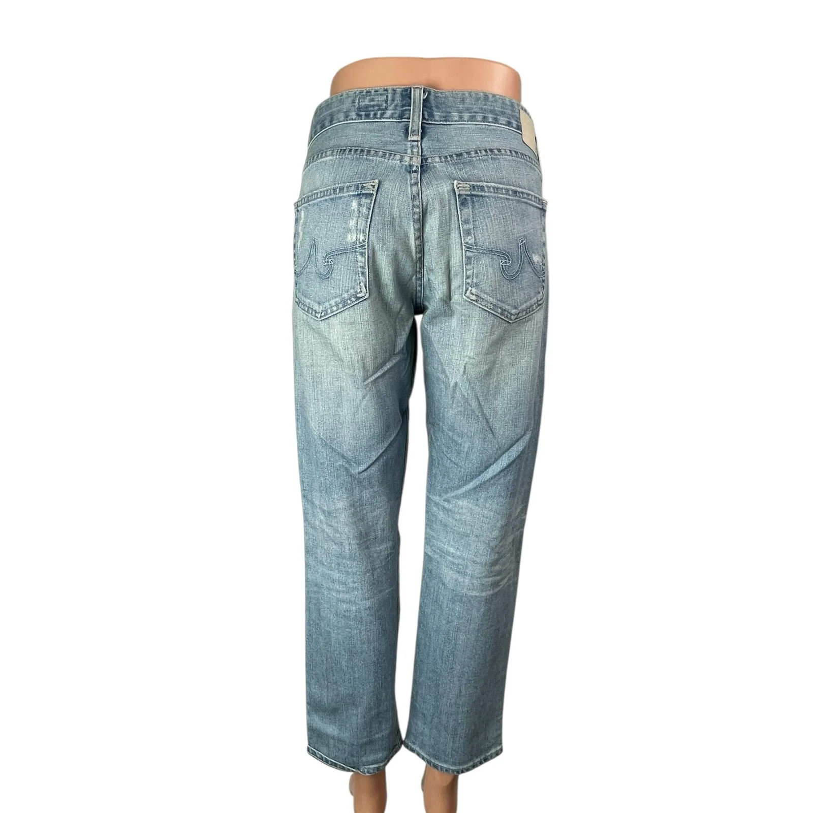 Adriano Goldschmied Distressed Slouchy Slim Boyfriend Denim Jeans Pants Size 28R - Image 3