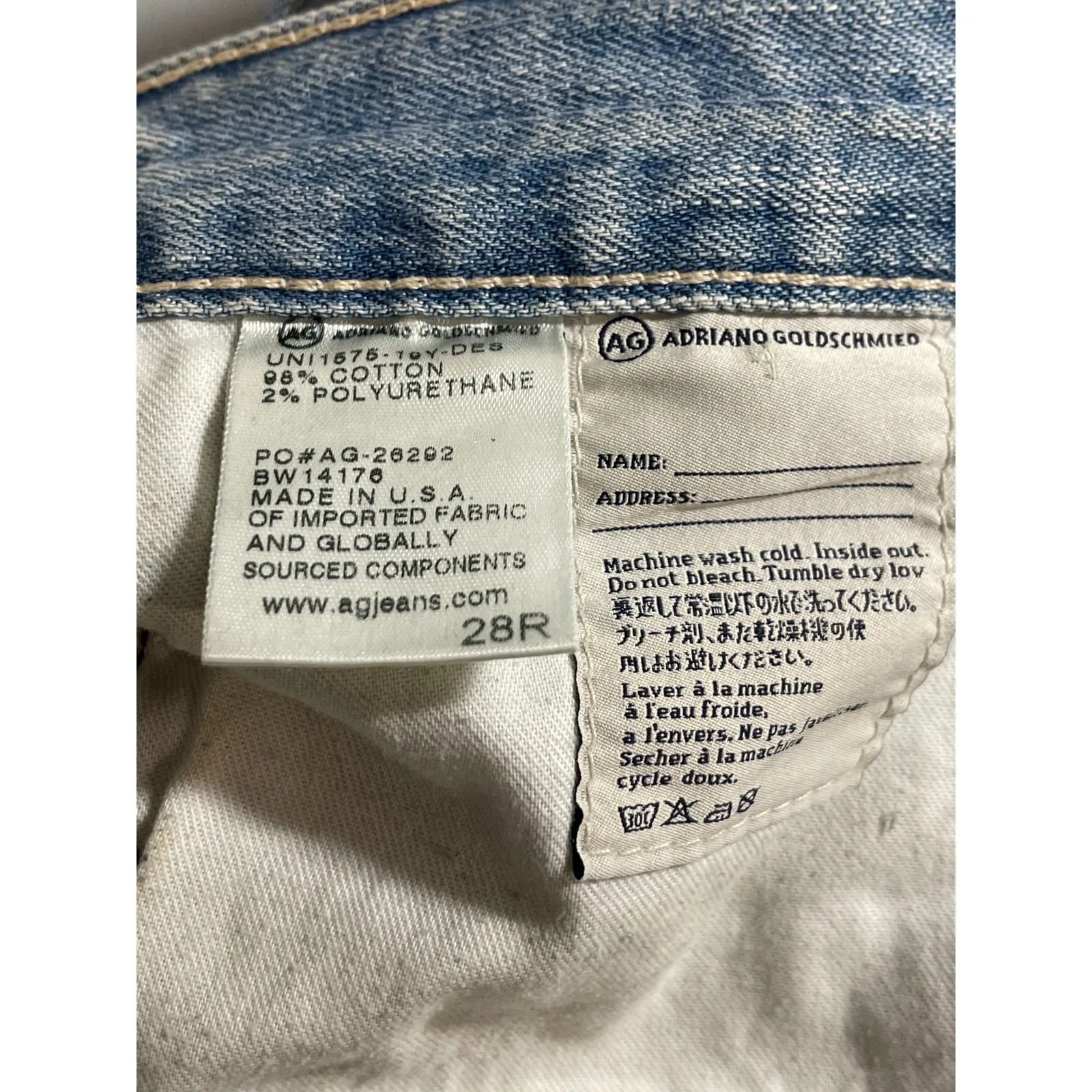 Adriano Goldschmied Distressed Slouchy Slim Boyfriend Denim Jeans Pants Size 28R - Image 7
