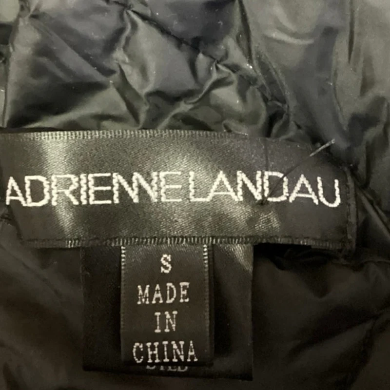Adrienne Landau Women's Black Reversible Faux Fur Zip Up Puffer Vest Coat Size S - Image 6
