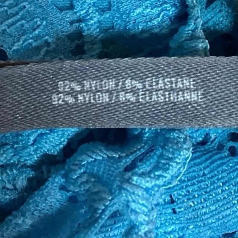 Aerie Blue Eyelet Floral Lace Crochet Racerback Bralette Bra Top Size S - Image 4