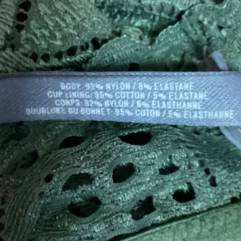 Aerie Olive Green Eyelet Floral Lace Crochet Racerback Bralette Bra Top Size S - Image 4