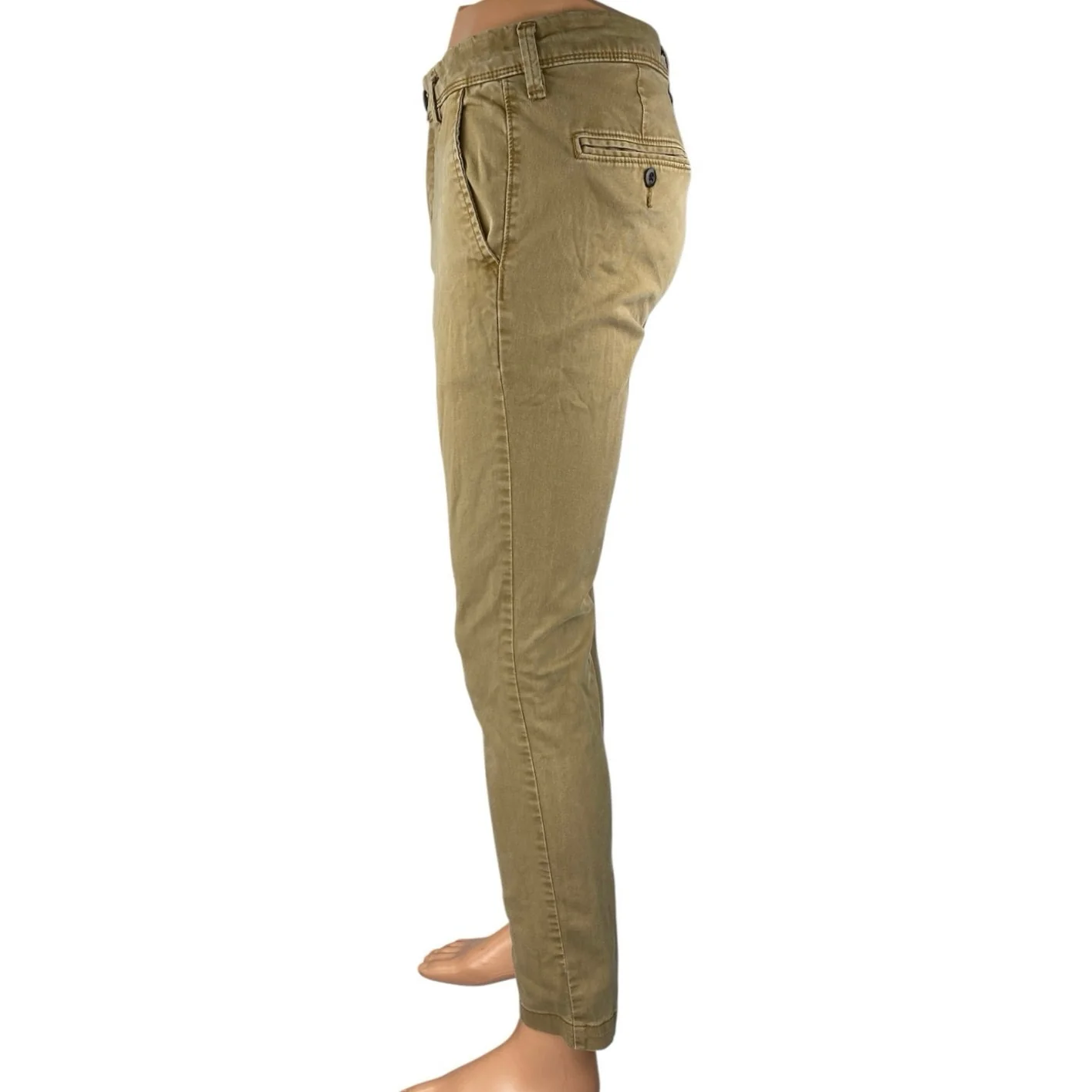 Aeropostale Men's Beige Khaki Mid Rise Skinny Trousers Chino Pants Size 30x32 - Image 2