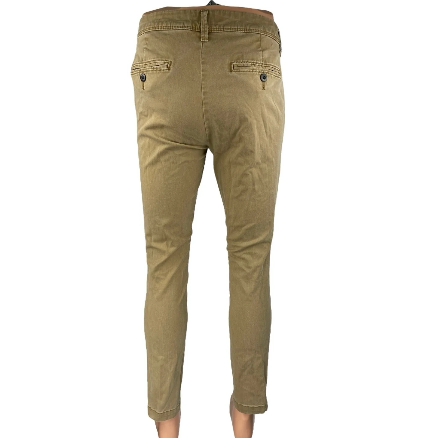 Aeropostale Men's Beige Khaki Mid Rise Skinny Trousers Chino Pants Size 30x32 - Image 3