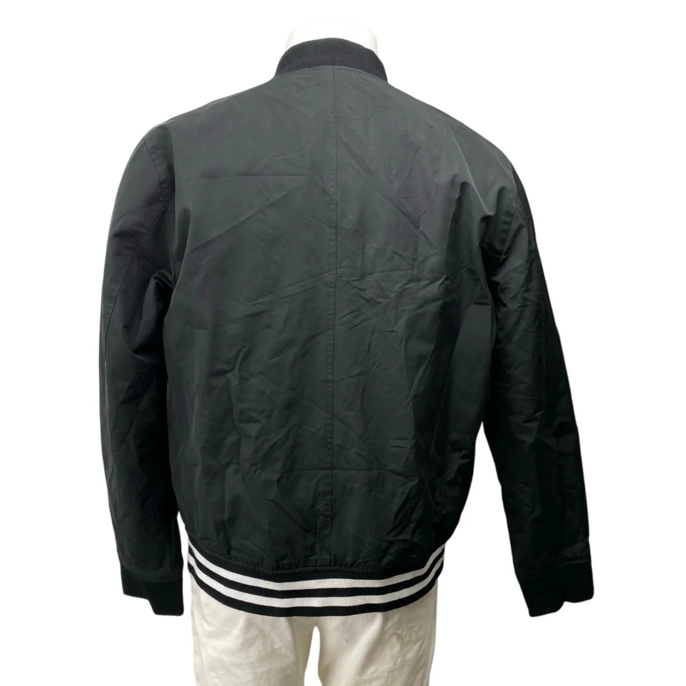 Aeropostale Men's Black Long Sleeve Full Zip Varsity Bomber Coat Jacket Size L - Image 3