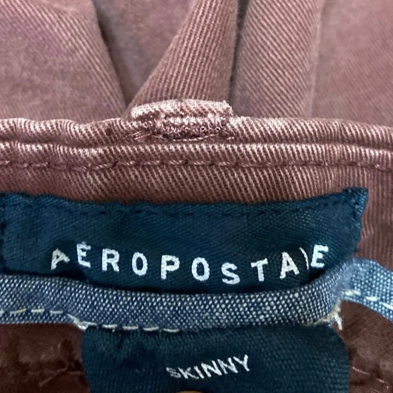 Aeropostale Men's Brown High Rise Skinny Chino Khaki Trousers Pants Size 30/34 - Image 4