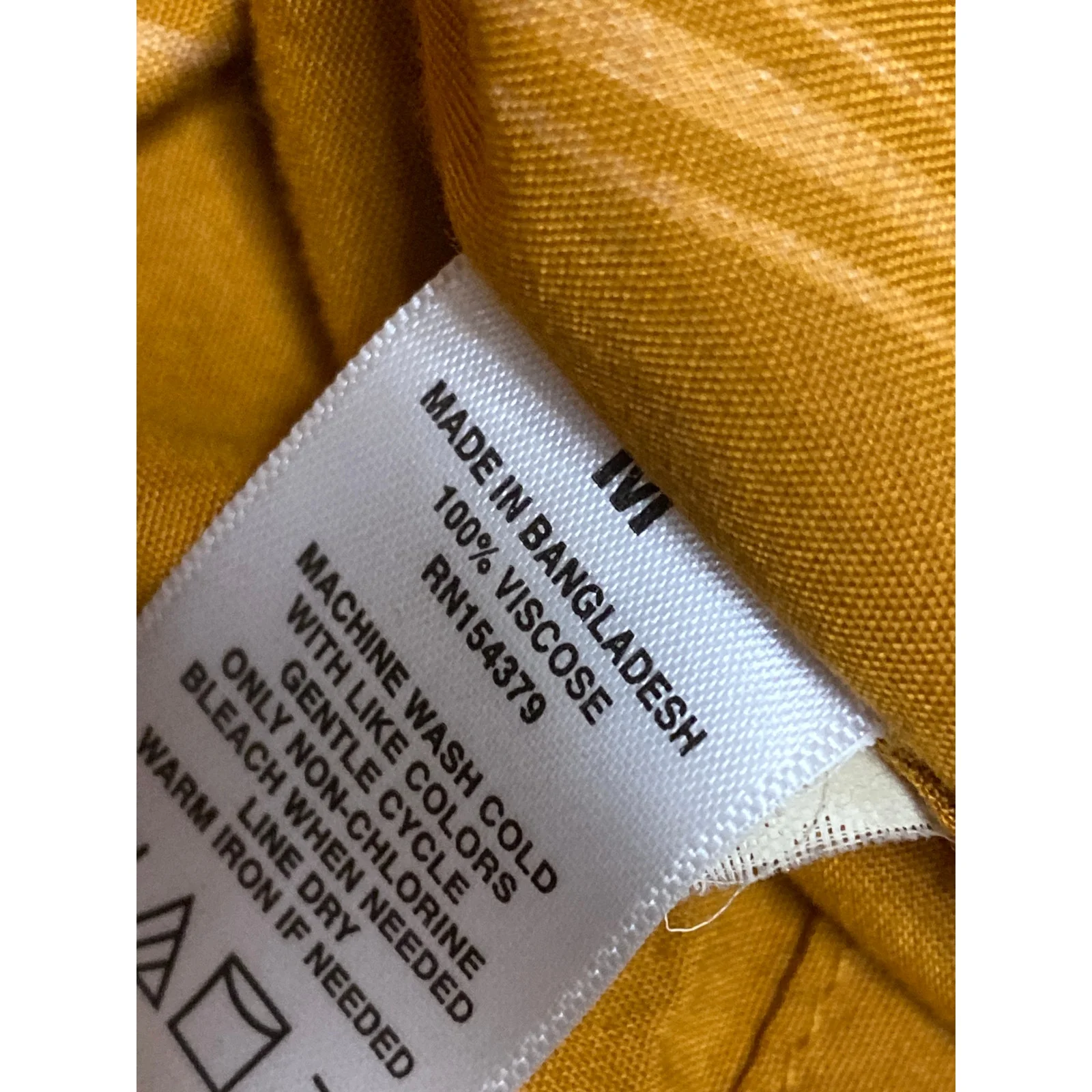 Aeropostale Men's Yellow Stripe Collared Short Sleeve Button Down Shirt Top Sz M - Image 6