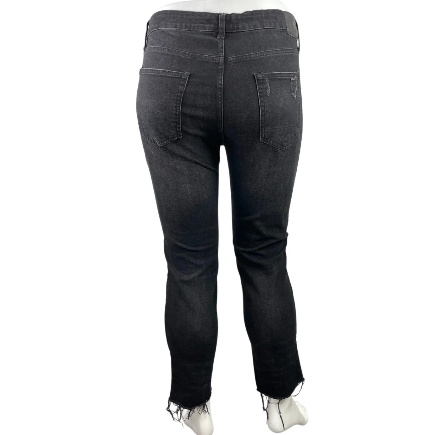 Aeropostale Women's Black Raw Hem High Waisted Skinny Leg Denim Jeans Pants 36 - Image 3