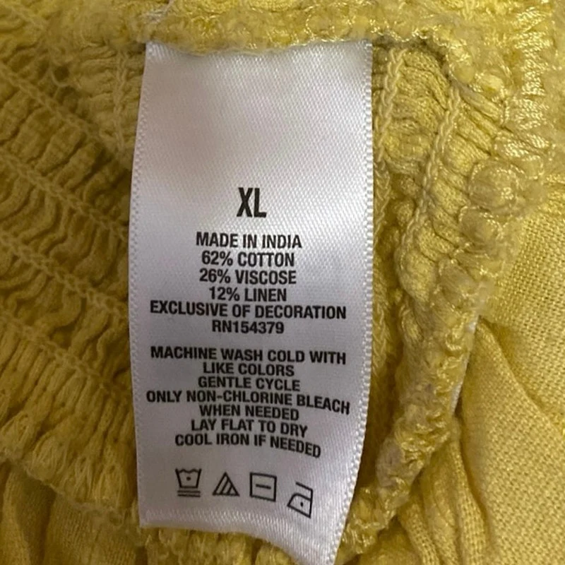 Aeropostale Women's Yellow Sleeveless Ruffle Lace Up Peplum Tank Crop Top Sz XL - Image 5