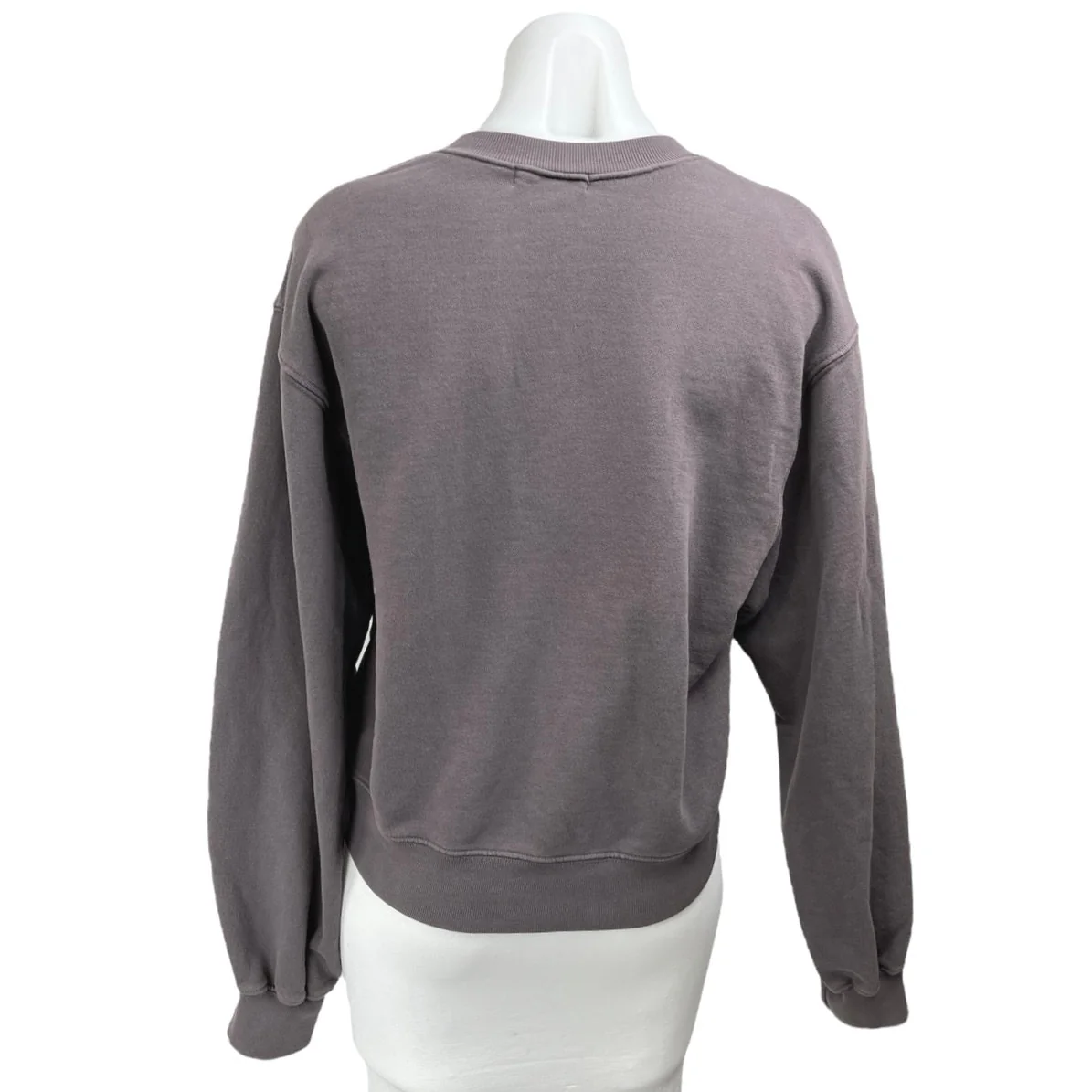 Agolde Low V-neck Women's Brown Fleece Long Balloon Sleeve Sweater Top Size XS - Image 2